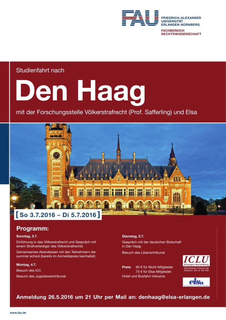 Noch einmal wenige Plätze frei für Fahrt nach Den Haag!
