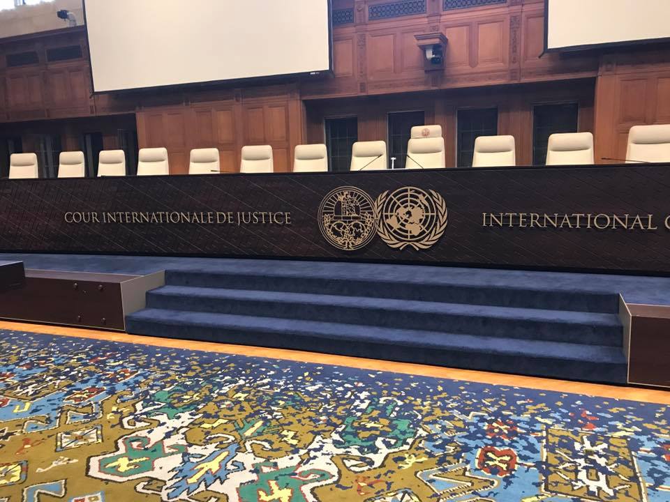 Ein Blick in den Gerichtssaal des Internationalen Gerichtshofes.