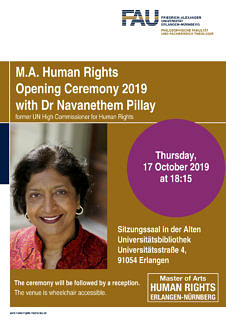 Zum Artikel "Video: Eröffnungszeremonie für den M.A. Human Rights mit Dr. Navi Pillay"