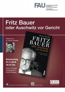 Zum Artikel "Ankündigung: Lesung von Dr. Ronen Steinke aus „Fritz Bauer – oder Auschwitz vor Gericht“"