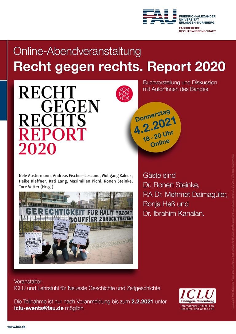 Online-Abendveranstaltung: Recht gegen rechts. Report 2020