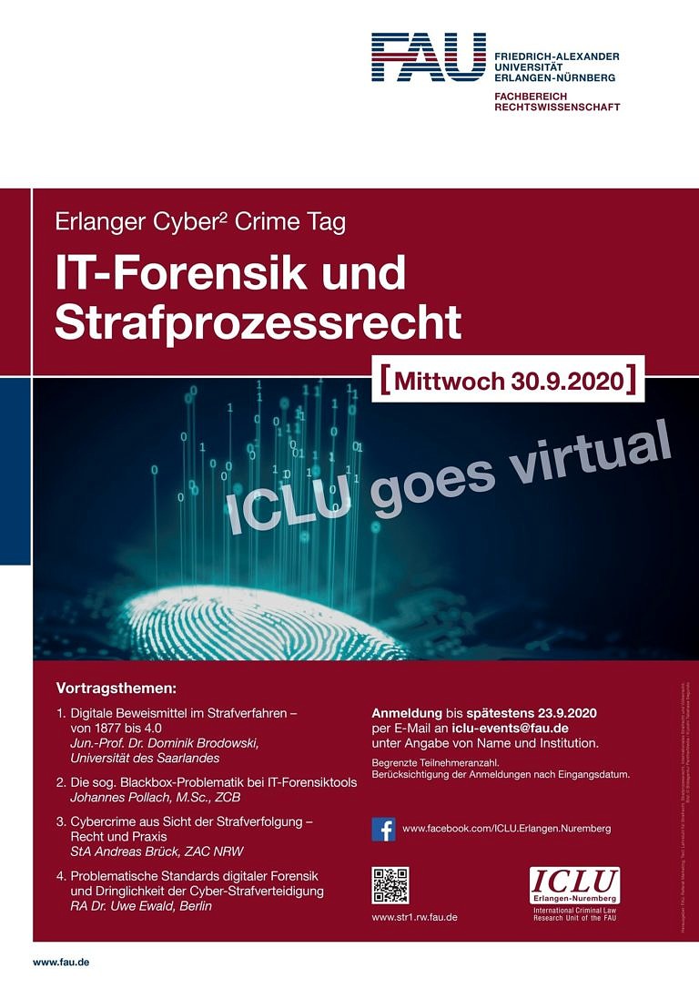 Tagungsbericht zum Erlanger Cyber² Crime Tag 2020: IT-Forensik und Strafprozessrecht