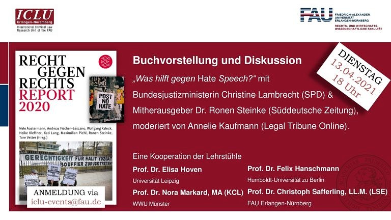 Online-Veranstaltung: „Recht gegen Rechts – Was tun gegen Hate Speech?“