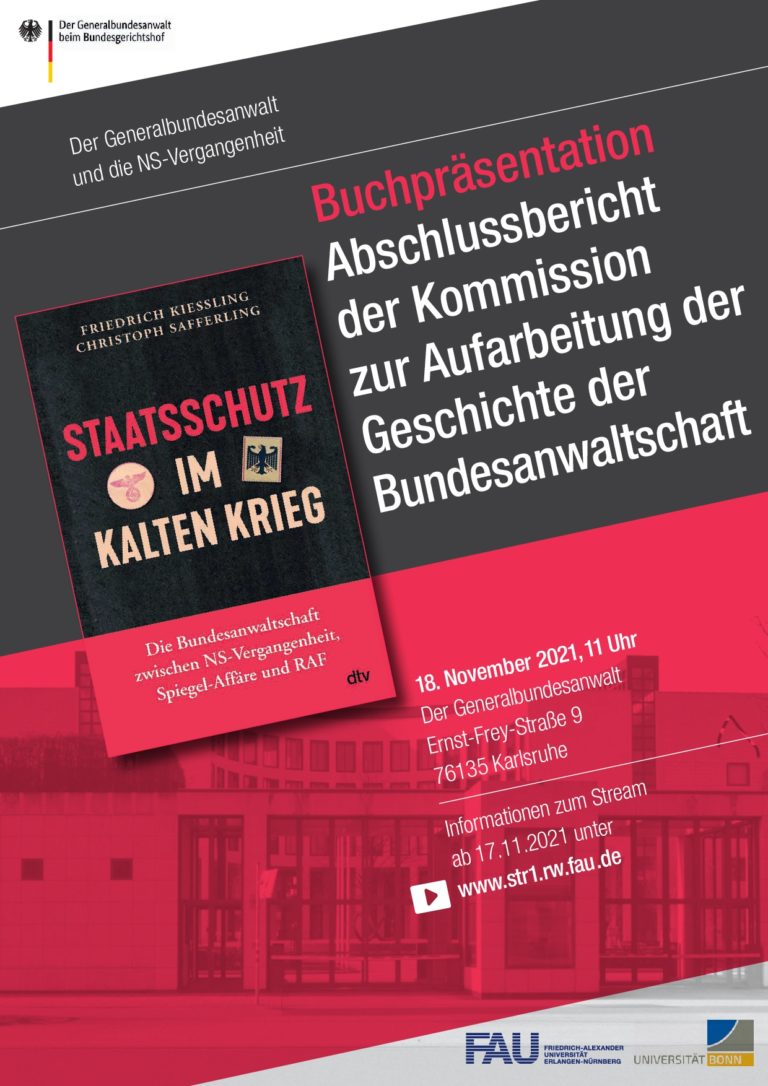 Hinweis: Die Aufzeichnung des Livestreams der Buchpräsentation „Staatsschutz im Kalten Krieg“ ist verfügbar