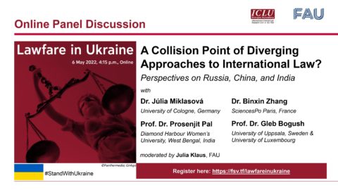Zum Artikel "Hinweis: Podiumsdiskussion „Lawfare in Ukraine – A Collision Point of Diverging Approaches to International Law?“"