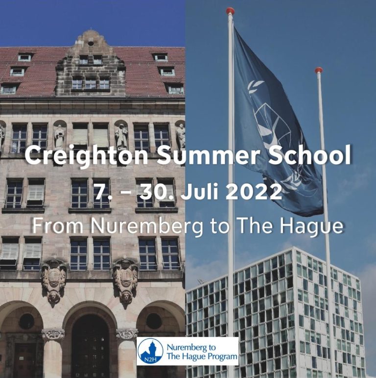 Hinweis:  Creighton Summer School – Nuremberg to the Hague
