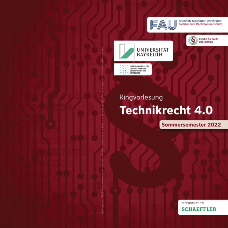 Veranstaltungshinweis: Ringvorlesung Technikrecht im SoSe 2022
