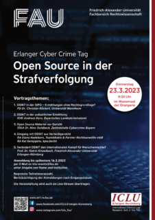 Zum Artikel "Veranstaltungshinweis: Erlanger Cybercrime Tag 2023 „Open Source in der Strafverfolgung“"