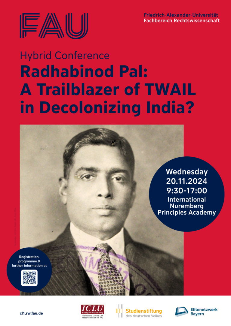 Anmeldung: Radhabinod Pal: A Trailblazer of TWAIL in Decolonizing India?