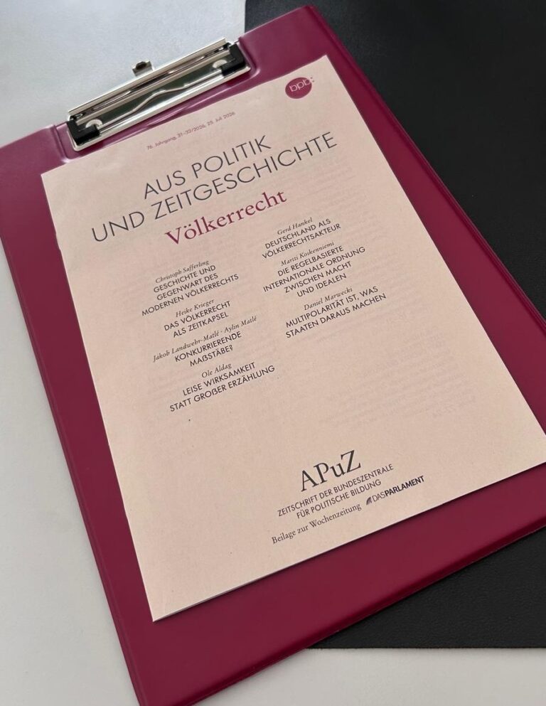 Veröffentlichungshinweis: „Geschichte und Gegenwart des Völkerrechts“